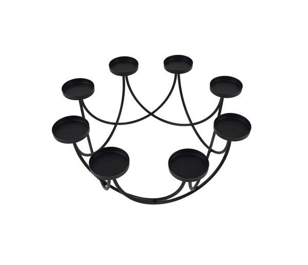 Teelichthalter Kerzenhalter Metall schwarz Ø 30,5 cm